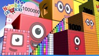 Numberblocks Step Squad 100 vs 20,000,000 - Count to 500,000,000 song | Learn to Count BIG Numbers!