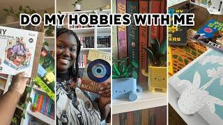 do my hobbies with me: lego,sticker by number, miniature house+reading