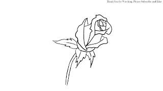 How to Draw a Lovely Rose Bud simple drawing for kids | YZArts | YZArts