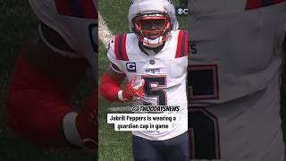 Jabrill Peppers wears guardian cap due to new NFL guidelines #nfl #sports #patriots #viral #shorts