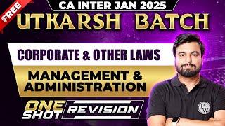 CA Inter Laws: Management and Administration | CA Inter Jan 2025 Free Utkarsh Batch