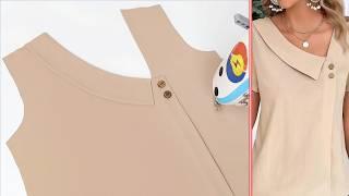 You don't have to be a tailor! Sewing neck design to clothes this way is diy quick easy