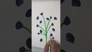 Easy flower  drawing with paint #simple #vanshu art #flower #short #youtubeshorts