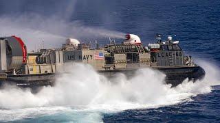 U.S. Navy’s Landing craft air cushion LCAC operations aboard the amphibious assault ship