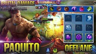 PAQUITO OFFLANE BRUTAL DAMAGE l 40% COOL DOWN REDUCTION l WAR-AXE BUILD l 15 KILLS l MOBILE LEGENDS