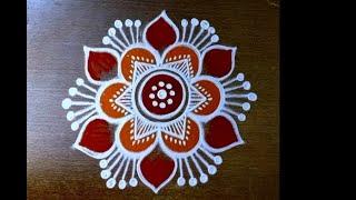 3 attractive Navaratri festival special rangoli kolam designs  3*2 dots simple muggulu designs