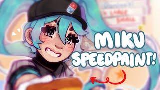 Domino's Pizza Miku!! [ART TIMELAPSE]