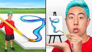 Painting GIANT vs TINY Art Challenge!