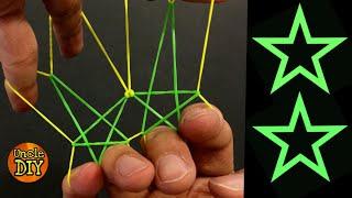 How to make double stars rubber band with 2 colors trick. 如何把橡皮筋做成双星星。