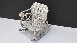 How to make an easy chair with newspaper | DIY wheel chair | Newspaper craft