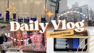 DAILY VLOG  Victoria Beckham Beauty Navy Noir Eye Wardrobe  La Prairie Facial at Saks Fifth Avenue