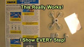 EVERY STEP SHOWN using Windshield Repair Kit by Rain-X, Do it Yourself! REVIEW