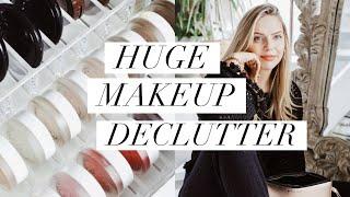 MINIMALIST DECLUTTER MY MAKEUP WITH ME | ALL CLEAN BEAUTY