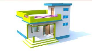 5 lacks budget house design, small simple 2 bedroom village home plan, 3d home design by prem's home