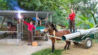 Building New Horse Stables For The Coming Winter - Life in the Village. Ly Tieu Toan