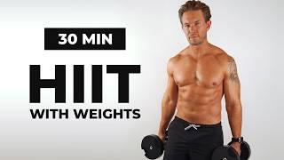 BURN 500 CALORIES  30 Min FULL BODY HIIT Workout with Weights