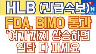 HLB 에이치엘비 매수 매도 주가전망 - 긴급속보) FDA, BIMO 통과! '여기'까지 상승하면 일단 다 파세요!