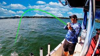 Fishing with spoons for aggressive striper (Rock Creek Striper Guide Service)