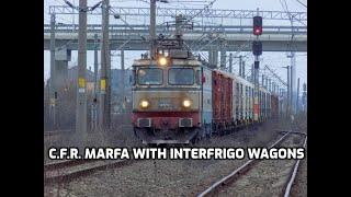  Tren Rar LE 5100KW 40-0825-6 & marfar CFR MARFA cu vagoane Interfrigo - Interfrigo freight train