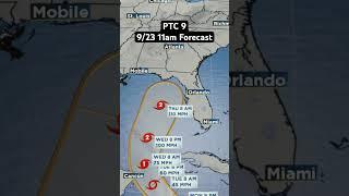 Potential Tropical Cyclone 9 Expected To Become A Hurricane. Florida landfall likely #florida