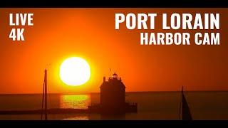 LIVE 4K W/AUDIO | Lake Erie Cam at Port Lorain | Lighthouse, Freighters, Sunsets, Waves, and More