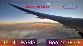 VISTARA under AIR INDIA | Delhi  - Paris  | ECONOMY CLASS with a Boeing 787-9 Dreamliner