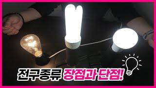 전구에 종류 설명 백열등 삼파장 LED 전구