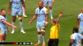 Dylan Hartley Red card for swearing at Wayne Barnes (with close-up replay)