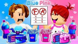 ROBLOX Brookhaven RP: Pink Food Vs Blue Food | Avis with Eating Only One Color Food Challenge