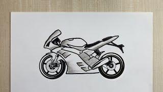 How to Draw a Simple Sports Bike | Easy Step-by-Step Tutorial for Beginners