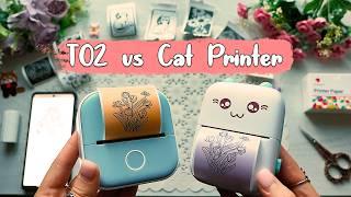 Phomemo T02 vs Cat Printer Comparison - Mini Thermal Printer Differences | no ink stickers