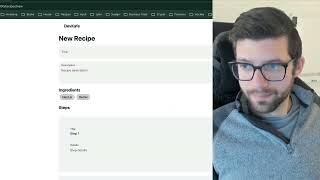 Building the "Create Recipe" form to my startup's website  - DevKafe Work Sessions