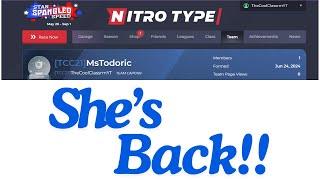 Ms  Todoric got her team back! @NitroTypeOfficial