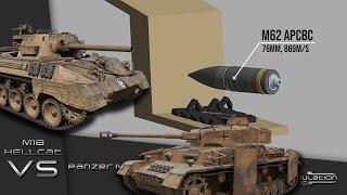 M18 Hellcat VS Panzer IV | Face Hardened Armour Piercing Simulation