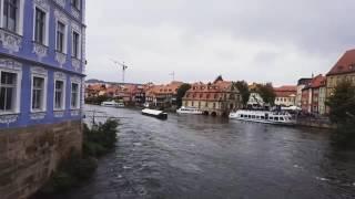 Regnitz river in Bamberg city, Deutschland (short video)