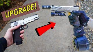 Building the CRAZIEST PISTOL EVER! Hi-Capa Teching & Shooting Test! *Insane Airsoft Gun*