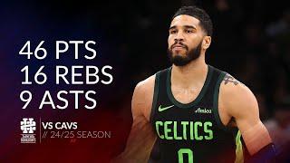 Jayson Tatum 46 pts 16 rebs 9 asts vs Cavs 24/25 season