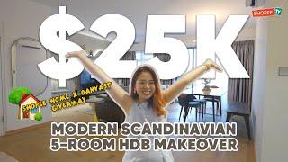 A Modern Scandinavian 5-Room HDB Makeover ($25K Shopee Home x Qanvast Giveaway) | ShopeeTV