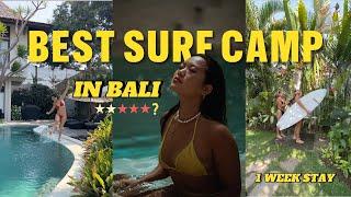 SPEND A WEEK WITH ME AT A SURF CAMP in Canggu Bali, Learning how to surf