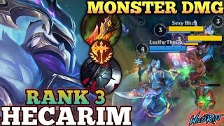 HECARIM MONSTER CHARGE DMG! AGGRESSIVE MVP PLAY - TOP 3 GLOBAL HECARIM BY LuciferTheGod路神- WILD RIFT