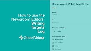 How to use the GV Writing Targets log - #2