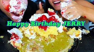 HAPPY BIRTHDAY CAKE JERRY ASMR WITH WIFE EATING CAKE NO TALKING *GONE WRONG* MUST WATCH LOL