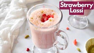 How To Make Tasty Strawberry Lassi @Palate's Desire