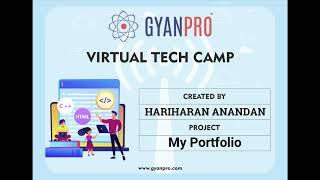 Hariharan Anandan| My Portolio website trailer | GyanPro's Virtual Tech Camp