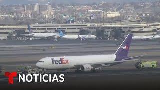 Avión de Fedex aterriza de emergencia en Nueva Jersey tras impactar con un ave | Noticias Telemundo