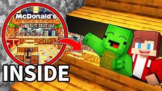 JJ and Mikey Build SECRET MCDONALDS Inside House in Minecraft - Maizen