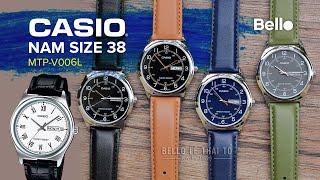 Casio nam dây da MTP-V006L - size 38 phù hợp cổ tay vừa & nhỏ