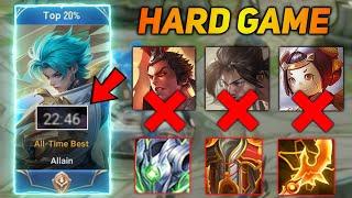 PRO ALLAIN vs HARD ENEMY!! INTENSE HARD GAME CARRY IN SOLO RANK! | HONOR OF KINGS
