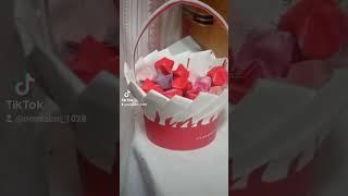 Bag and stars. using disposable cups