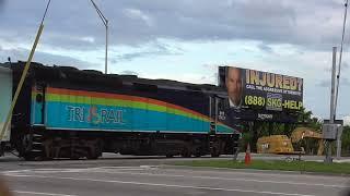 Honking For The Workers! Tri-Rail Trains At Copans Rd Pompano Beach During Crossing Work 8-16-24